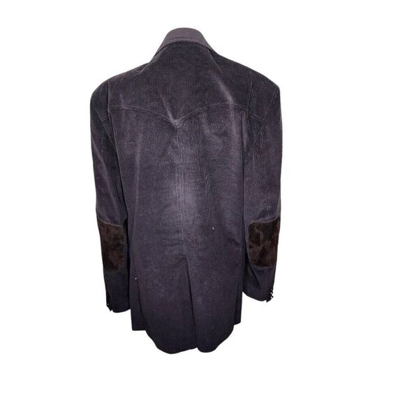 Vintage 80s Circle S Corduroy Leather Elbow Patch Blazer Mens 46 Brown Western - Picture 4 of 6